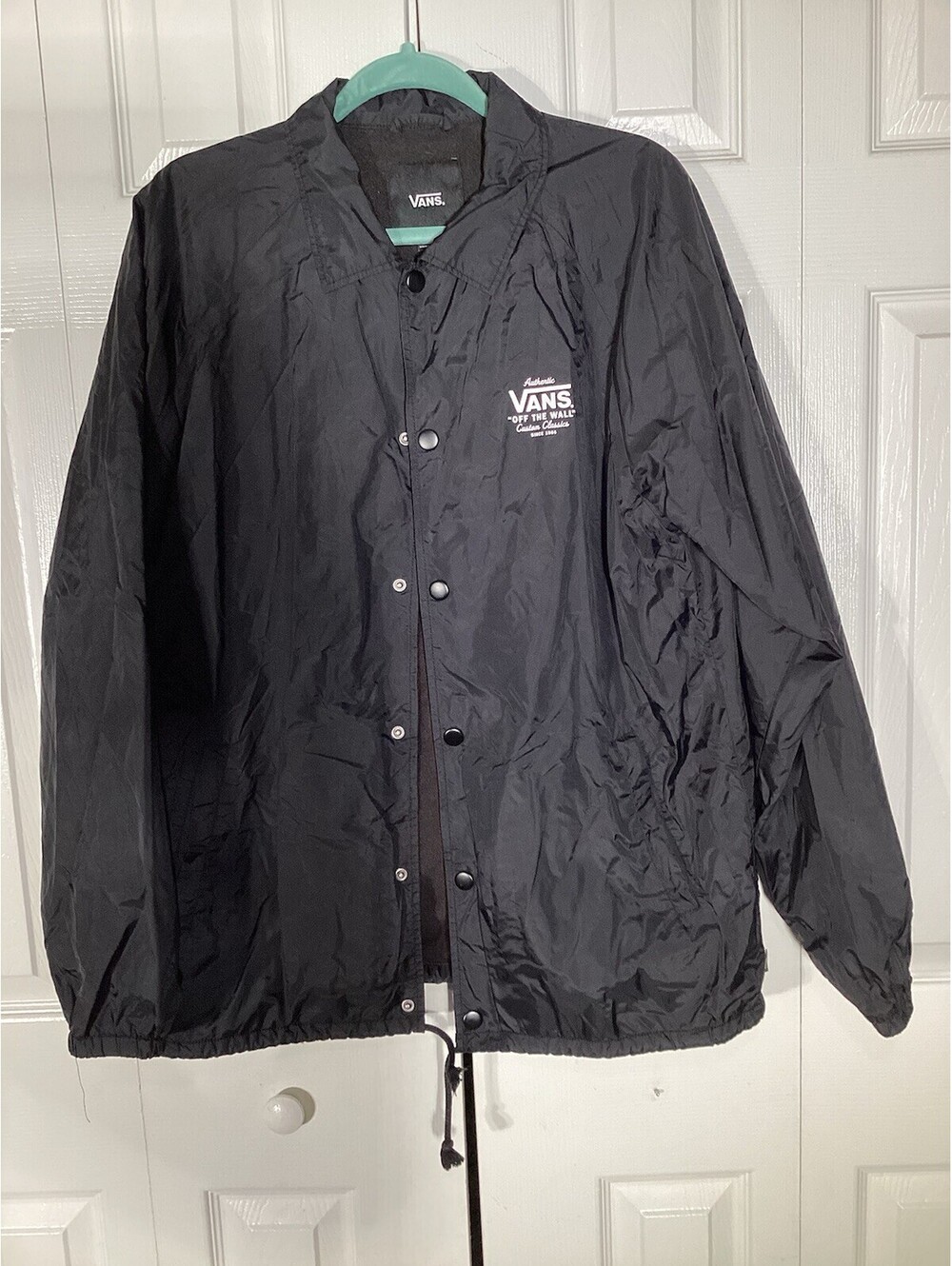 Vans Torrey Coaches Jacket Size LBlack Nylon Windbreaker Skate Streetwear Grunge